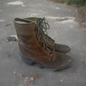 Laredo Kiltie Women's Brown Leather Boot Paddock Western Size 8.5M Cowgirl Roper